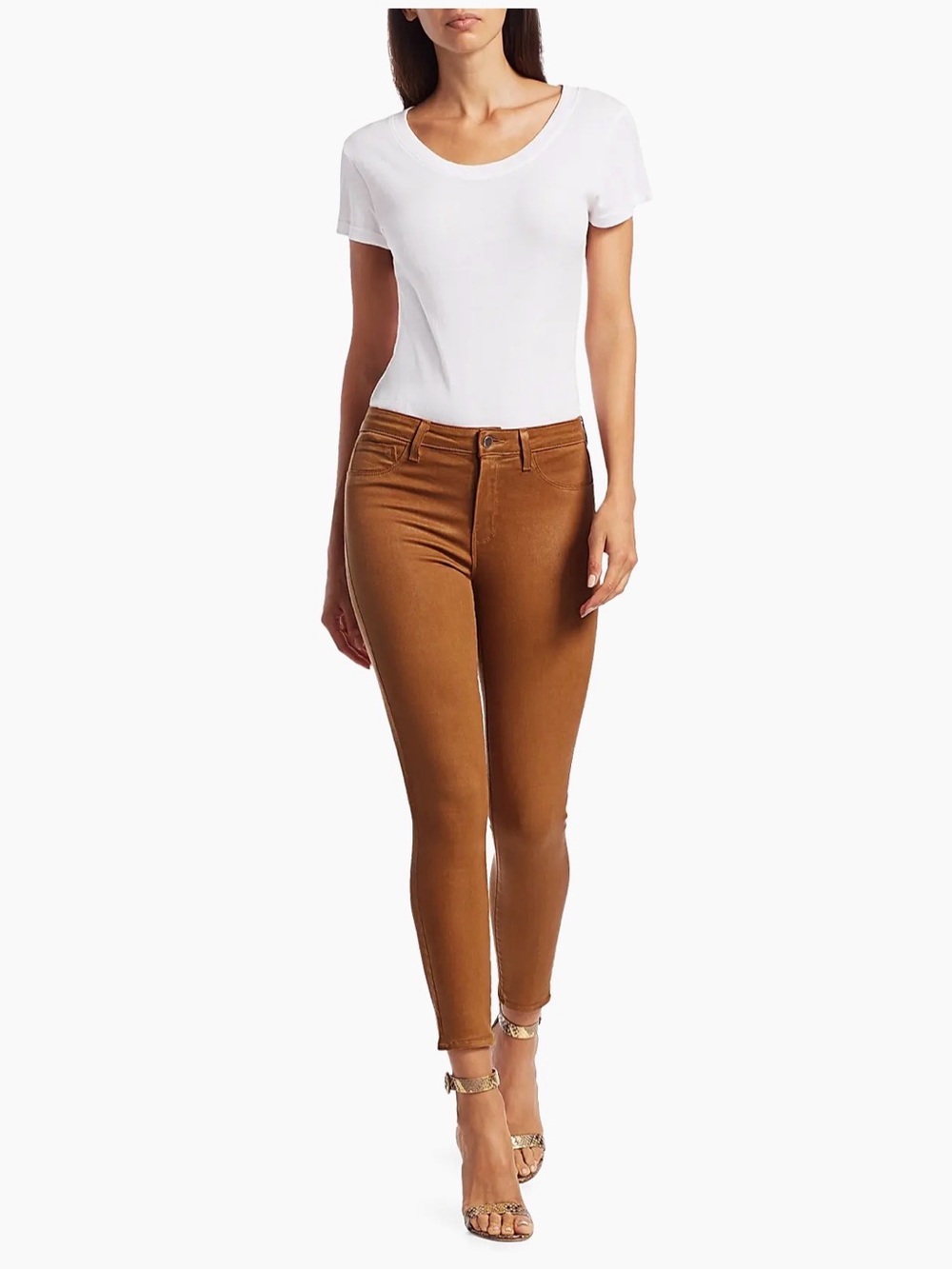 L’Agence Margot Mid-Rise Stretch Skinny Ankle Jeans in Java Coated
Size 24 - Picture 1 of 12